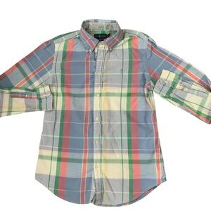 Ralph Lauren Boys Plaid Long Sleeve Button Shirt Size M 10/12